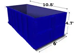 10 Yard Blue Roll-off Bin for bathroom remodels