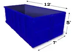 14 Yard Blue Roll-off Bin for medium renovations