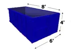4 Yard Blue Roll-off Bin for dirt and concrete