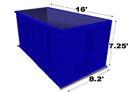 40 Yard Blue Commercial Roll-off Dumpster
